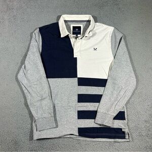 Crew Clothing Company Polo Long Sleeve Rugby Style Men’s XL Navy White #1295